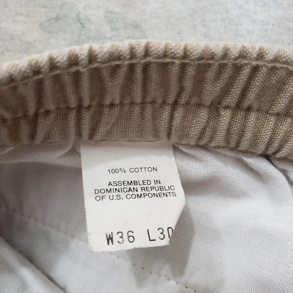 Vintage Levi's Dockers Pants 36x30‎ Tan Straight Leg Elastic Waist Pockets